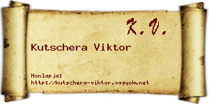 Kutschera Viktor névjegykártya